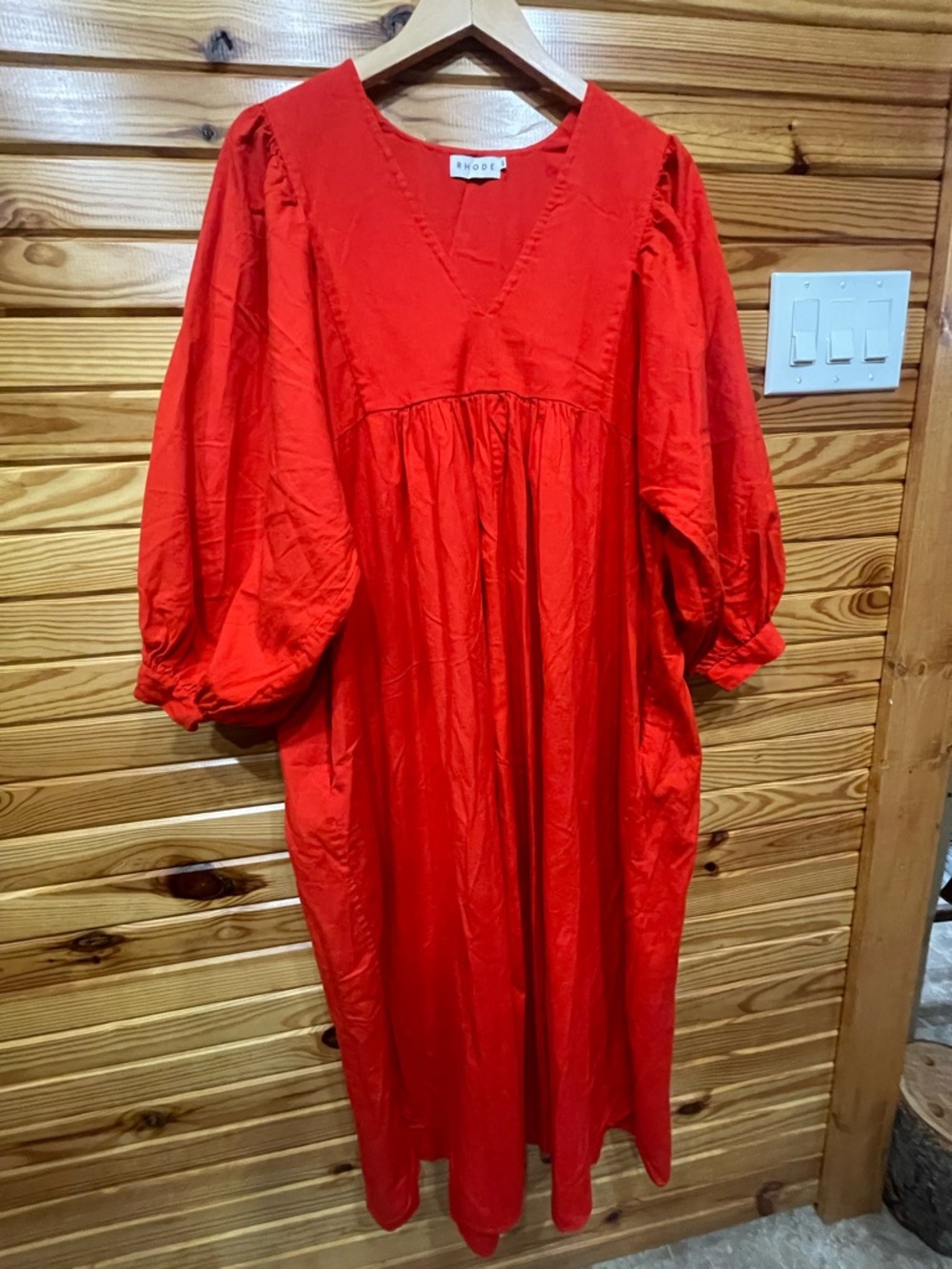 RHODE Bold Red V-Neck Dress